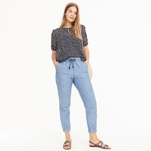 J crew seaside pant in chambray